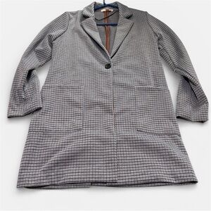 Philosophy Open-Front Blazer Cardigan Plaid Medium